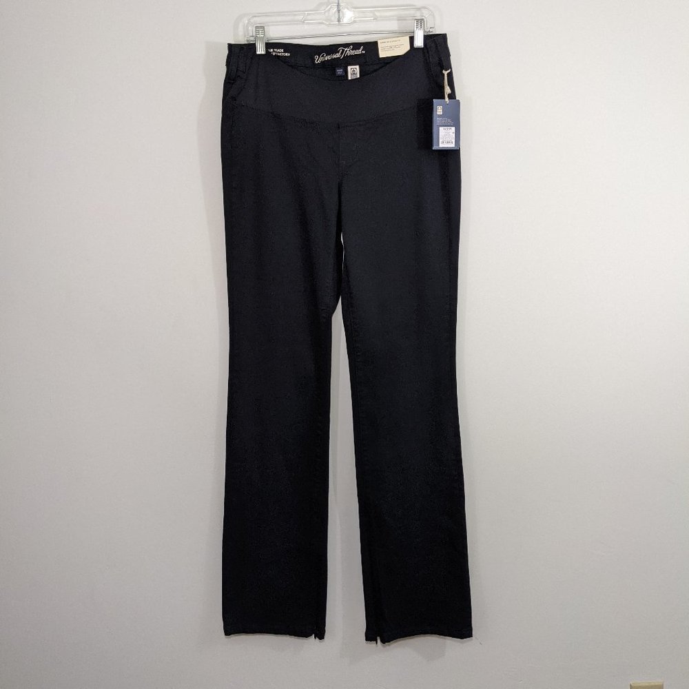 New UNIVERSAL THREAD Mid Rise Black Bootcut Zipper Hem Jeans 12R/31 Tall